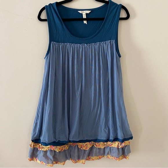 Matilda Jane School Spirit Layered Tank
Tunic Blue/yellow ruffles sheer size med - Picture 11 of 12
